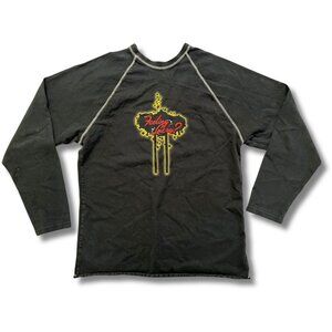 Vintage Bacardi Red Hot Road Trip Vegas Long Sleeve Raglan T-Shirt Black Size L